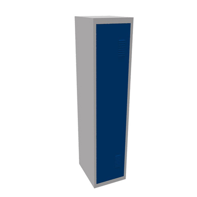 Vestiaire industrie salissante dmontable - H 180 x L 40 x P 50 cm - lment suivant - gris clair et portes bleues