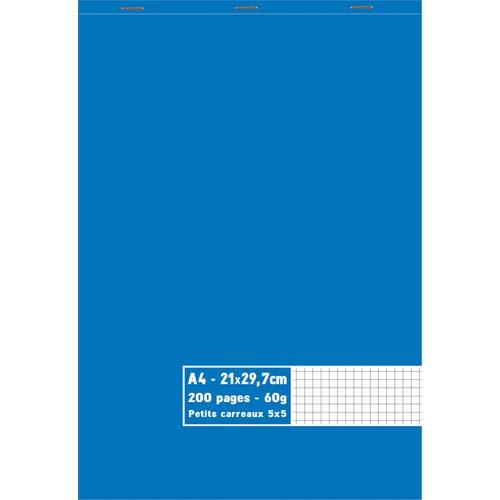 Bloc 1er prix - agraf en tte - 60 g - A4 21 x 29,7 cm - 5x5 - 200 pages