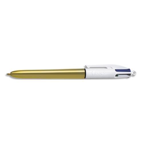 Stylo Bic 4 couleurs Shine - corps mtallique Or