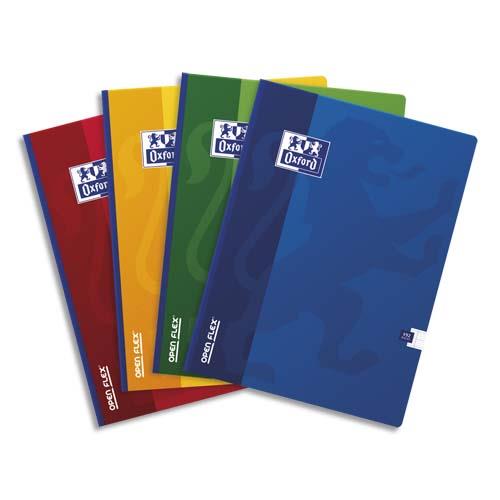 Cahier Oxford Open Flex - reliure broche - 24 x 32 cm - 192 pages - grands carreaux - papier 90g