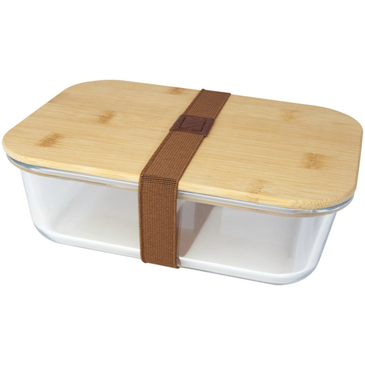 Bote repas personnalisable en verre avec couvercle en bambou