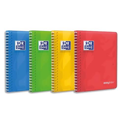 Cahier spirale  rabats Oxford Easybook - 17x22cm - 160 pages - 90g - couverture pp assortie