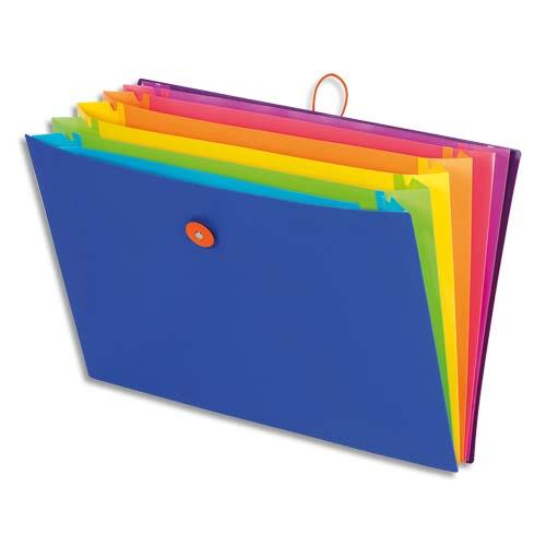 Trieur Extensible Viquel Happyfluo - fermeture bouton/lastique - coloris bleu