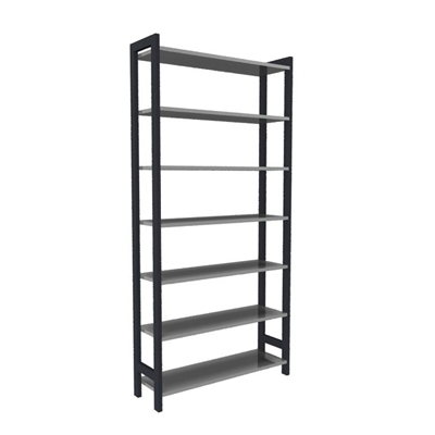 Rayonnage Elment dpart gris anthracite H. 250 x L. 120 x P. 36 cm
