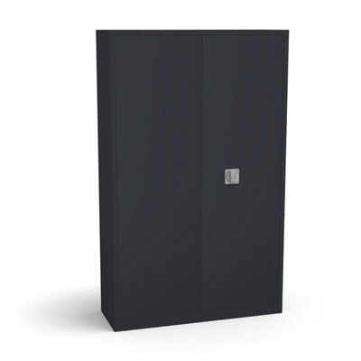 Armoire portes battantes H. 195 x L. 120 x P. 42 cm finition gris anthracite - quipe de 4 tablettes