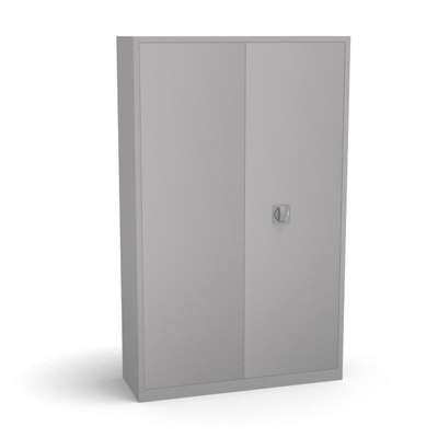 Armoire portes battantes H. 195 x L. 120 x P. 42 cm finition gris - quipe de 4 tablettes