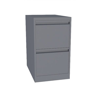 Classeur dossiers suspendus 2 tiroirs format A4 L 41,3 x P. 62,2 x H. 71,1 cm finition gris anthracite