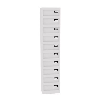 Meuble  clapet - 10 cases - 41 x 198 cm - gris clair
