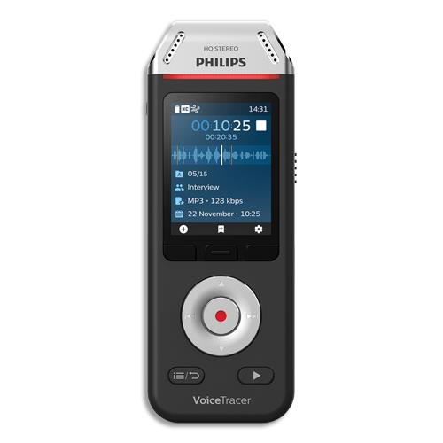 Philips voice tracer dvt2110/00 dictaphone carte flash noir, chrome