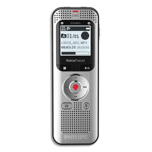 Philips voice tracer dvt2050/00 dictaphone carte flash argent