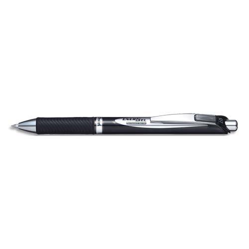 Roller Pentel Energel - encre gel infalsifiable - pointe moyenne 0,7 mm - encre rechargeable noire