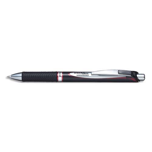 Roller Pentel Energel - encre gel infalsifiable - pointe moyenne 0,7 mm - encre rechargeable rouge