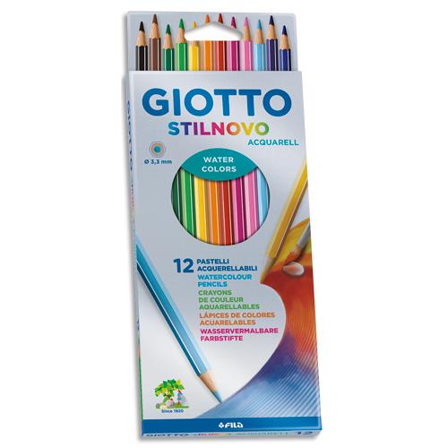 Etui de 12 crayons de couleurs Stilnovo Aquarelle Giotto - coloris assortis