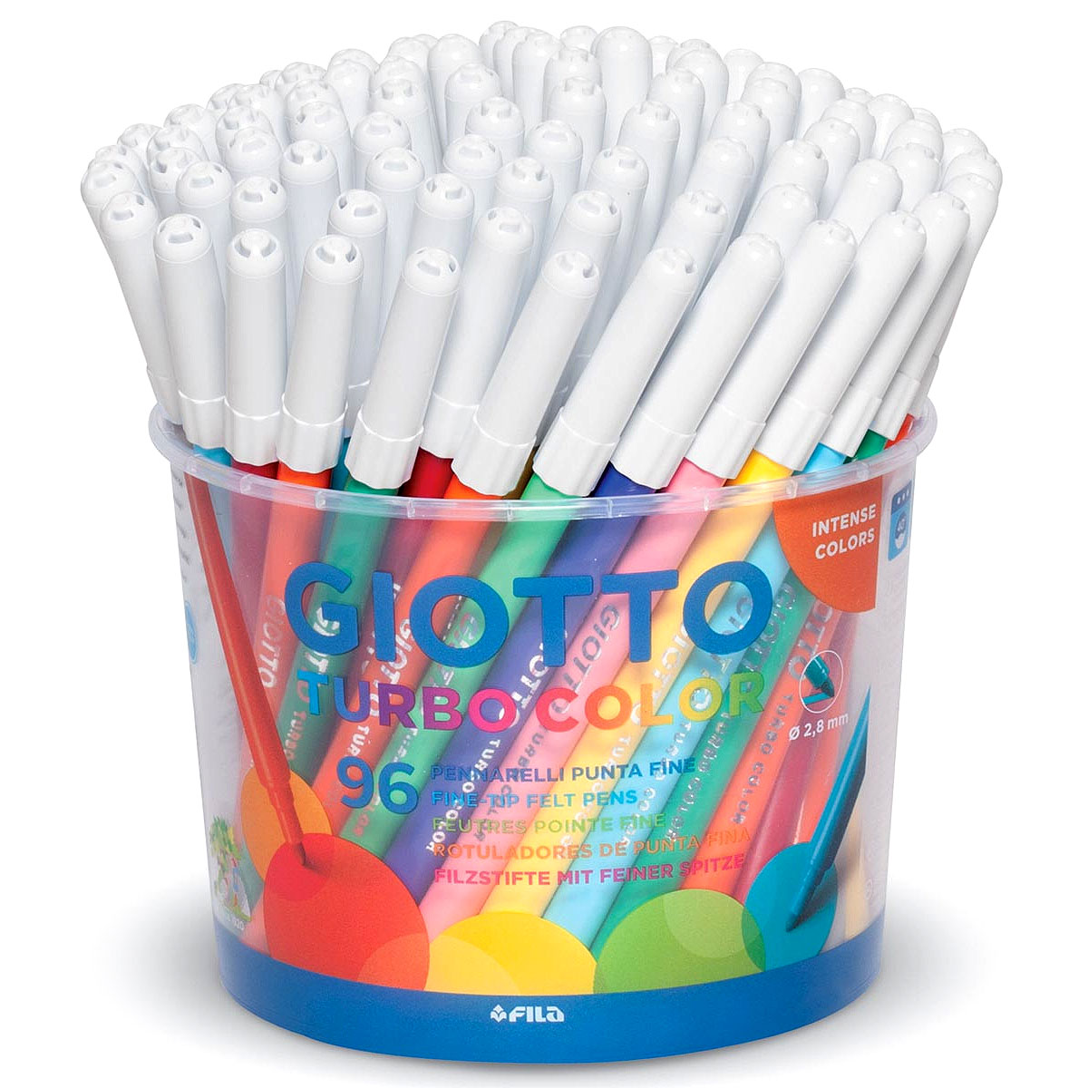 Pot de 96 feutres Giotto turbo color assortis pointe moyenne