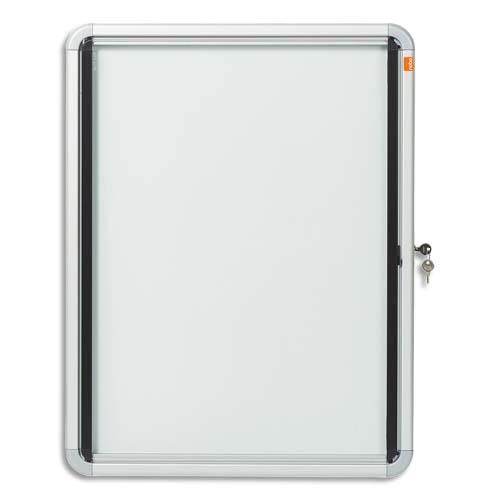 Vitrine d'intrieur Nobo - fond magntique - fermeture  cl - blanc - capacit 4 feuilles A4