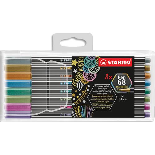 Pochette de 8 feutres mtalliss Stabilo Pen 68 mtalliss