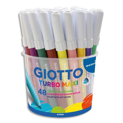 Pot de 48 feutres pointe large Giotto turbo maxi