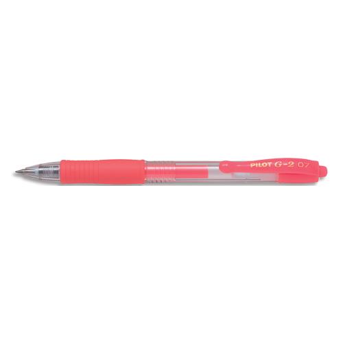Stylo roller encre gel Pilot G-2 - Pointe moyenne 07 RT - Couleur Rouge non
