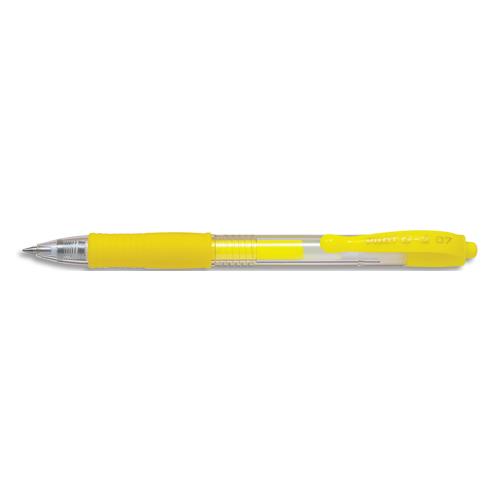 Stylo roller encre gel Pilot G-2 - Pointe moyenne 07 RT - Couleur Jaune non