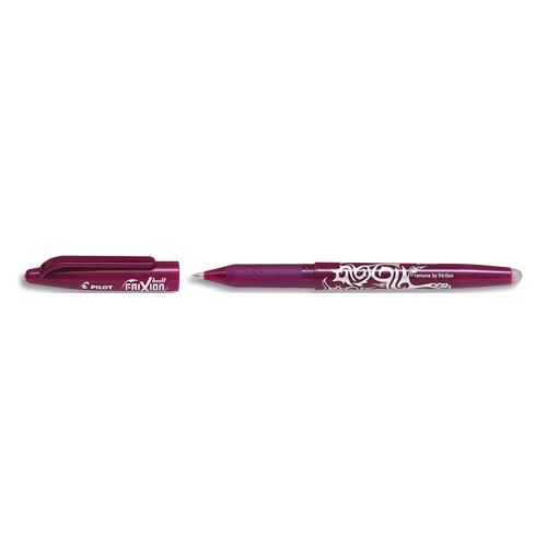 Roller effaable  encre thermosensible Pilot FriXion Ball 07mm - Rechargeable - Encre rouge bordeaux