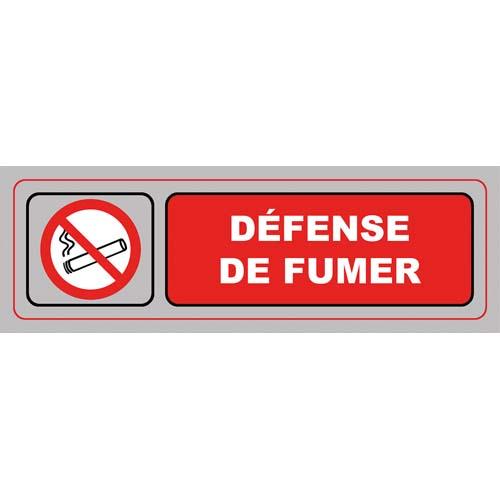 Plaque de signalisation Viso auto-adhsive - aluminium - 17 x 5cm - Dfense de fumer
