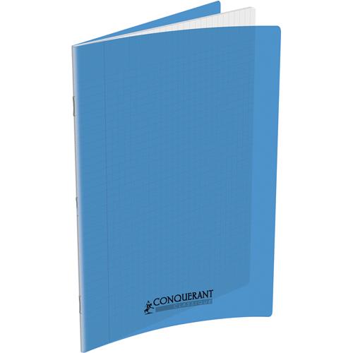 Cahier Conquerant piqre classique - agraf - 24 x 32 cm - 140 pages - 90g - sys - couverture polypro bleu