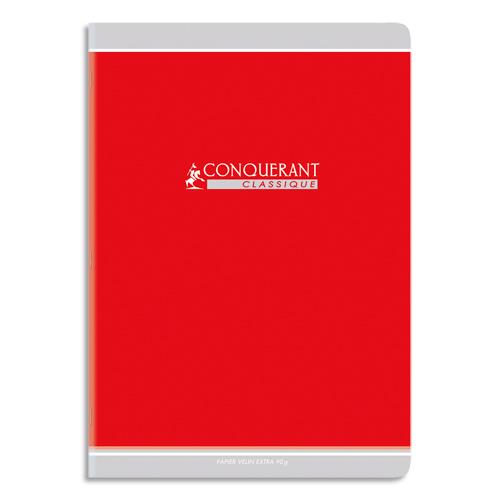 Cahier Conquerant de devoirs - agraf - 21x29,7 cm - 48p - 90g - sys - couverture carte - coloris assortis 4 couleurs - lot de 9