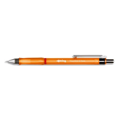 Portemine Rotring VisuClick � m�canisme � d�clic - Largeur de trait 0,7mm - Mine HB - Coloris Orange