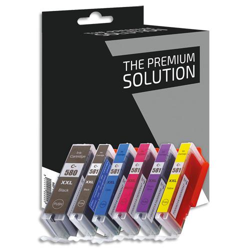 Cartouches pour imprimantes - The premium solution b8c580xxl/581xxlb/cl cartouche d'encre 5 pice(s) compatible rendement extra (super) lev noir, cyan, magenta, jaune