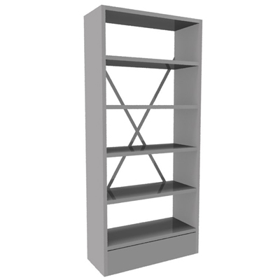 Rayonnage office lment dpart H. 200 x L. 120 cm - fond croisillonn - finition gris