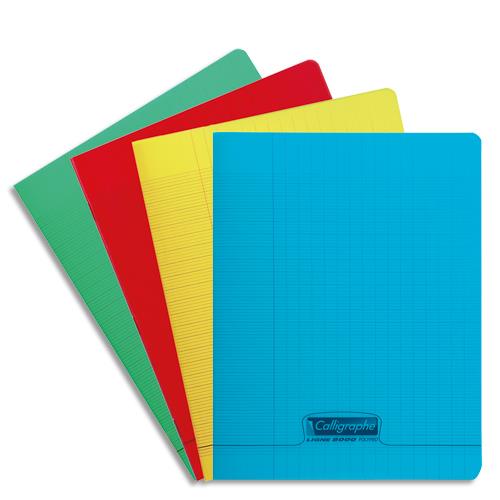 Cahier piqre Calligraphe - 24 x 32 cm - 48 pages sys - ligne 8000 - polypropylne - coloris assortis