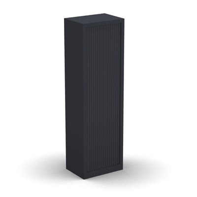 Armoire penderie H. 198 x L. 60 x P. 43 cm - corps gris anthracite - rideaux gris anthracite - quipe d'1 tablette penderie