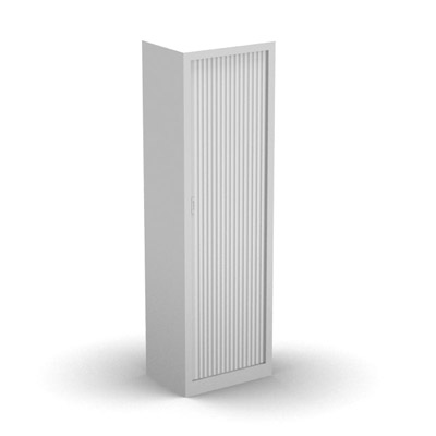 Armoire penderie H. 198 x L. 60 x P. 43 cm - corps blanc - rideaux blanc - quipe d'1 tablette penderie
