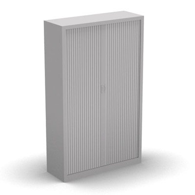 Armoire penderie H. 198 x L. 120 x P. 43 cm - corps gris - rideaux gris - quipe d'1 kit penderie