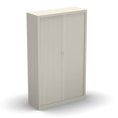 Armoire penderie H. 198 x L. 120 x P. 43 cm - corps beige - rideaux beige - quipe d'1 kit penderie