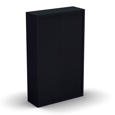 Armoire penderie H. 198 x L. 120 x P. 43 cm - corps noir - rideaux noir - quipe d'1 kit penderie