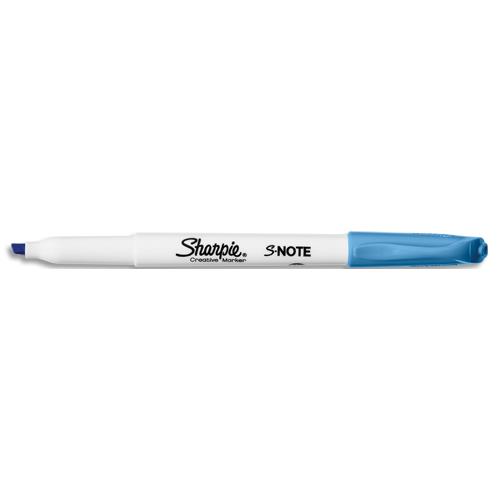 Pochette de 4 marqueurs permanent Sharpie Snote - Pointe biseaute - Coloris pastel assortis