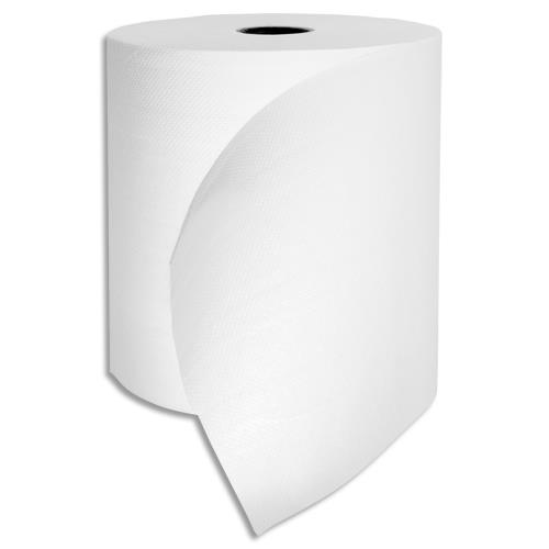 Bobines d'essuie-mains pure ouate Tifon - cellulose blanche - 2 plis - longueur 140 m - laize 19,40 cm - lot de 6