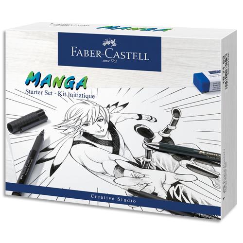 Kit d'apprentissage Manga Faber Castell - Feutre, porte-mine, mines, gomme, mannequin et mode d'emplois