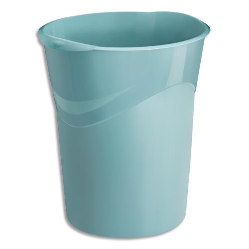 Corbeille  papier CEP RIVIERA, capacit 14 Litres - Dim (lxhxp) : 29 x 33,4 x 30,5 cm - Vert d'eau