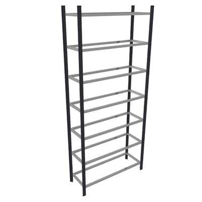Rayonnage d'archives - H 225 x L 100 x P 35 cm - lment dpart - 7 tablettes tubulaires - montants gris anthracite