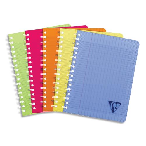 Cahier Linicolor spirale en polypropylne 100 pages Sys format 17x22cm Clairefontaine - Coloris assortis