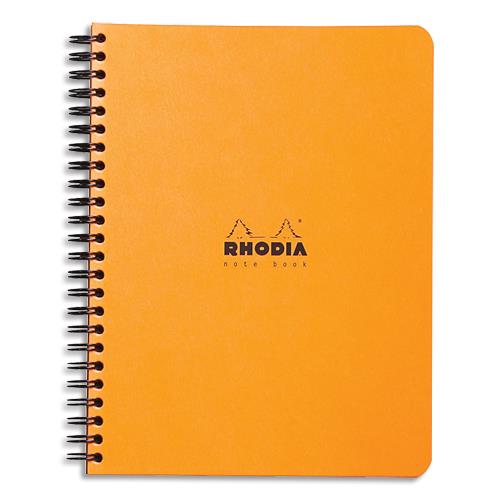 Cahier Notebook Rhodia spirale en carte 160 pages 5x5 format 16x21cm - Coloris orange