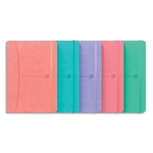 Carnet Oxford SignATURE format A5 couverture rigide brochure 160 pages 5x5 - Coloris assortis pastel
