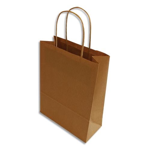Boite 250 sacs poignes torsade Bong kraft naturel 100% - format 320 x 420 x 150 cm - Couleur Naturel