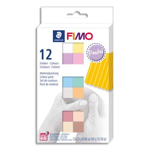 Bote de 12 pains Graine Crative 25g Fimo Soft PASTEL assortis