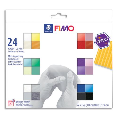 Bote de 24 pains Graine Crative 25g FIMO EFFECT couleurs assorties