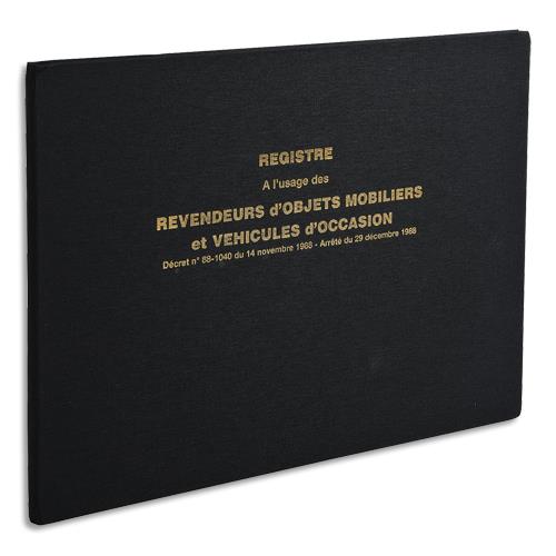 Registre objet mobilier et vhicules d'occasion LE DAUPHIN 24x32cm 110 pages - Coloris noir