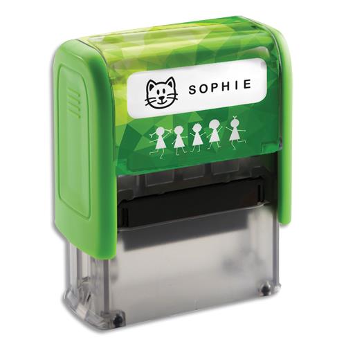 Tampon Trodat Je marque mes affaires inclus lettres, dessins,tiquettes,bande themo,cassette encre noire