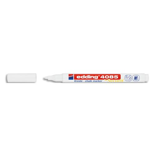 Marqueur craie liquide Edding E-4085 pointe ogive 1-2mm base eau - Effaable chiffon humide - Coloris blanc